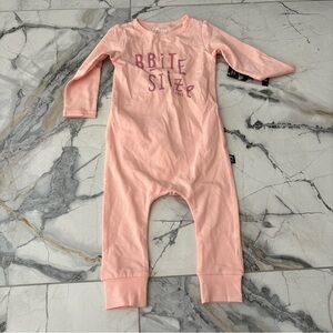 Rags Peek-a-booty Pink Footies One Piece with Long Sleeves